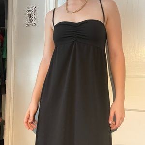 black midi dress